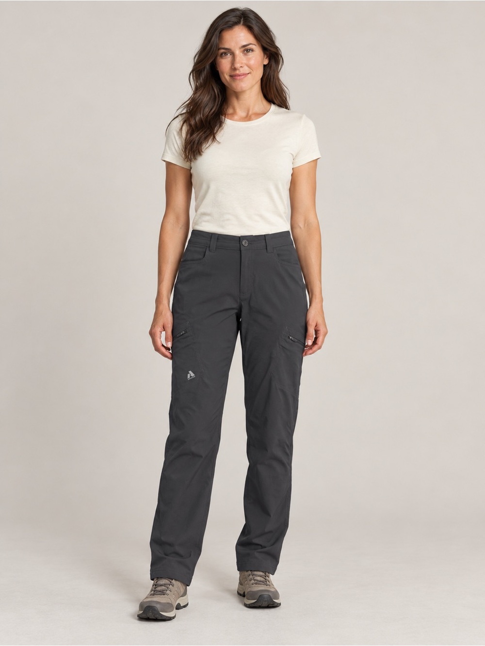 Eddie Bauer First Ascent Guide Pro Pants Womens size 8 Short Petite Gray Hiking